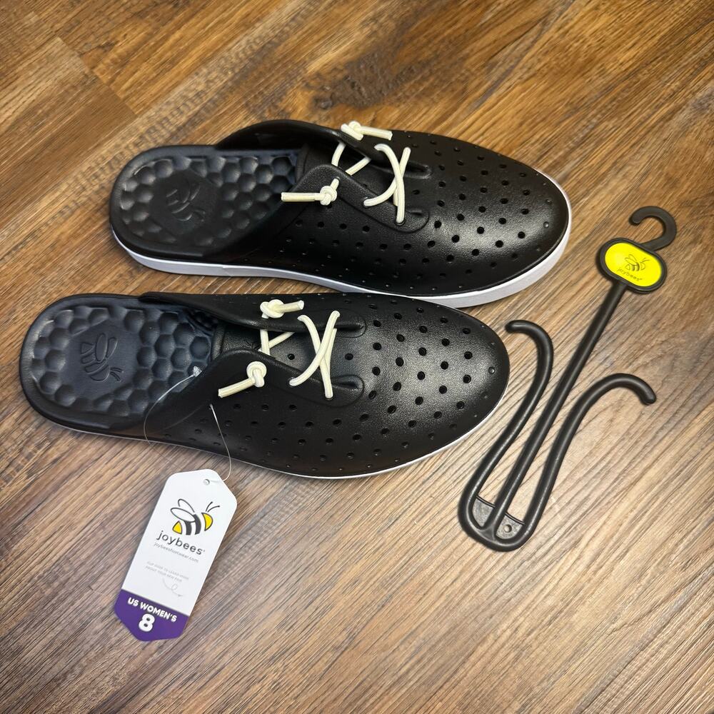 Joybees Weekend Mule Modern Women's Sz 8 Slip-On comfort Shoes Black white - Picture 10 of 10
